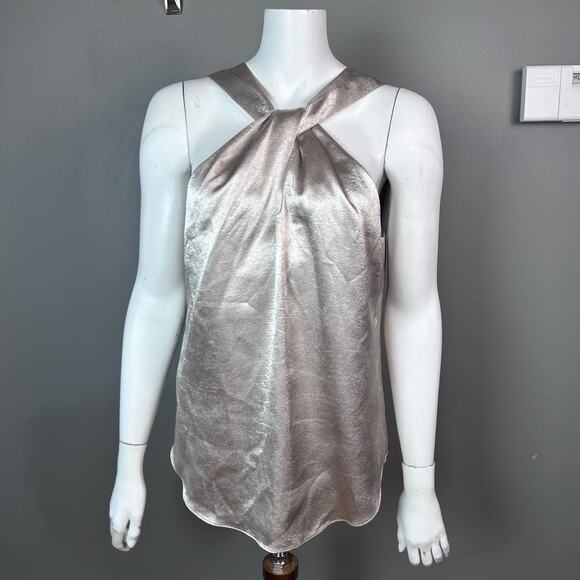 Ramy Brook Top Medium Halter Metallic Gold Dressy Glam - Picture 1 of 12